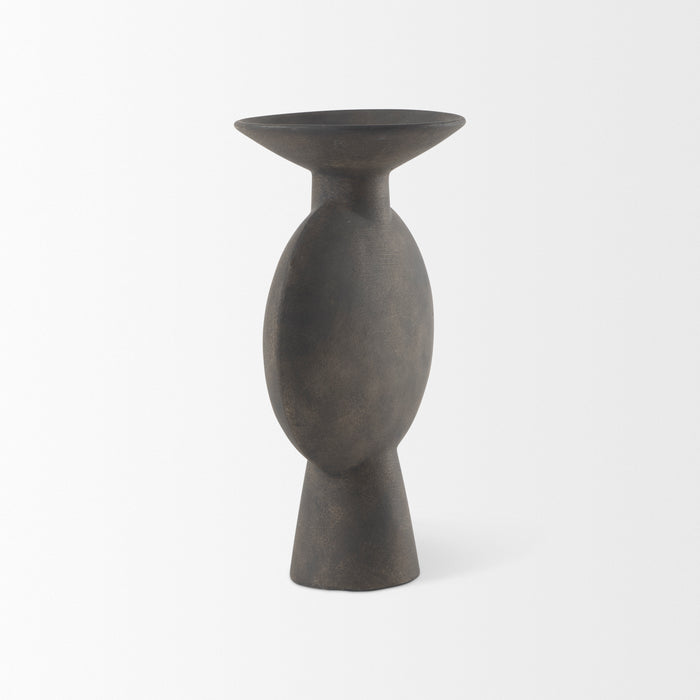 Kaz 6.7L x 5.5W x 11.2H Earthy Brown Ceramic Vase
