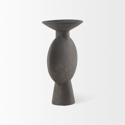 Kaz 6.7L x 5.5W x 11.2H Earthy Brown Ceramic Vase