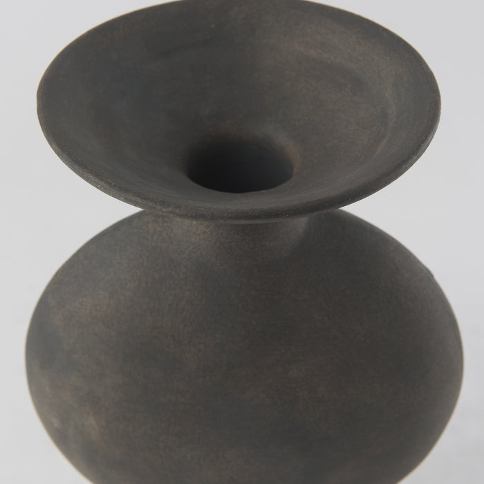 Kaz 6.7L x 5.5W x 11.2H Earthy Brown Ceramic Vase