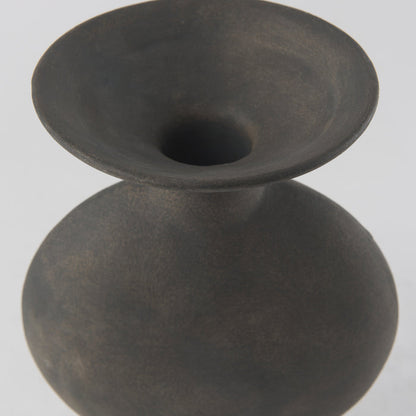 Kaz 6.7L x 5.5W x 11.2H Earthy Brown Ceramic Vase