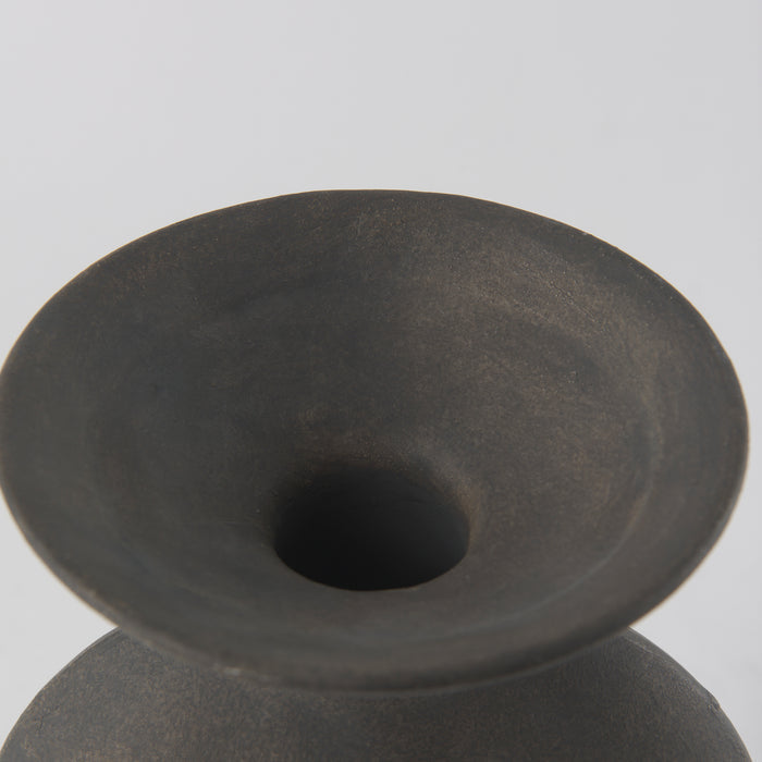 Kaz 6.7L x 5.5W x 11.2H Earthy Brown Ceramic Vase