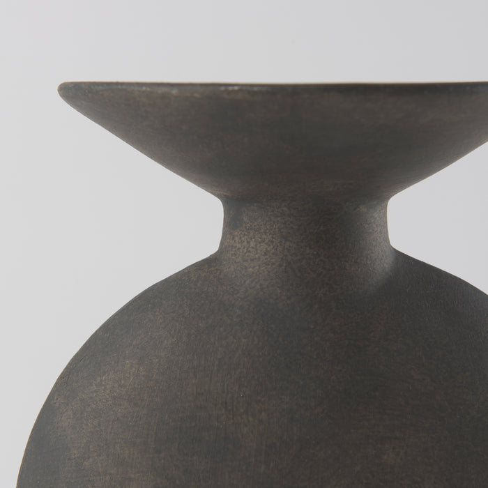Kaz 6.7L x 5.5W x 11.2H Earthy Brown Ceramic Vase