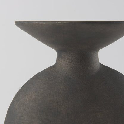 Kaz 6.7L x 5.5W x 11.2H Earthy Brown Ceramic Vase