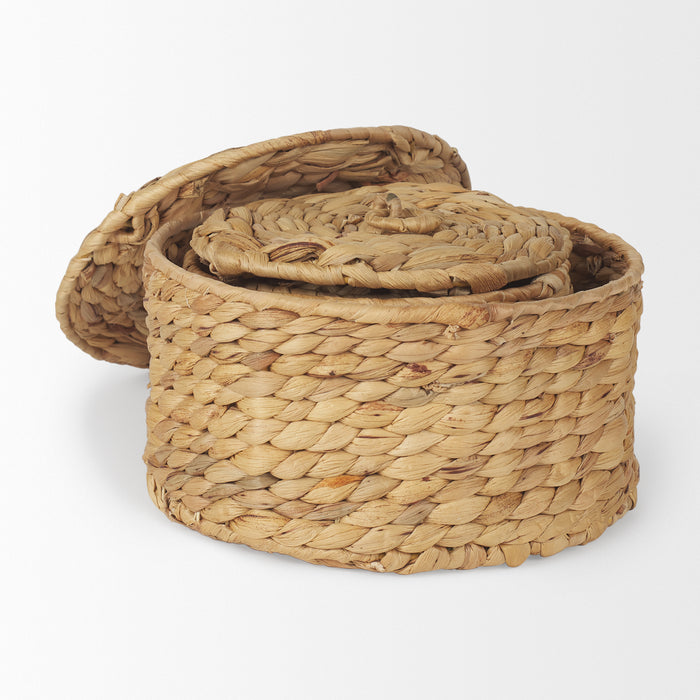 Kea Set of 3 Nesting Water Hyacinth Boxes with Lids
