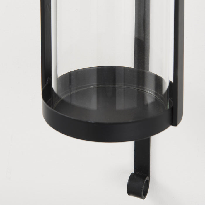 Kero 5.9L x 6.9W x 24.0H Black Metal Wall Candle Holder