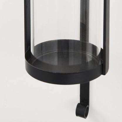 Kero 5.9L x 6.9W x 24.0H Black Metal Wall Candle Holder