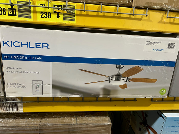 Kichler 60" Trevor II LED Fan Stainless Steel (Reversible Blades)