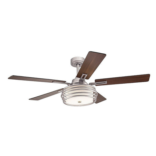 Kichler Bands 52" Ceiling Fan w/ LED Light (Brushed Nickel) – Reversible Blades