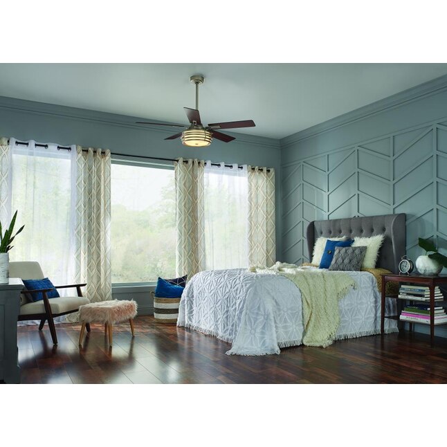 Kichler Bands 52" Ceiling Fan w/ LED Light (Brushed Nickel) – Reversible Blades