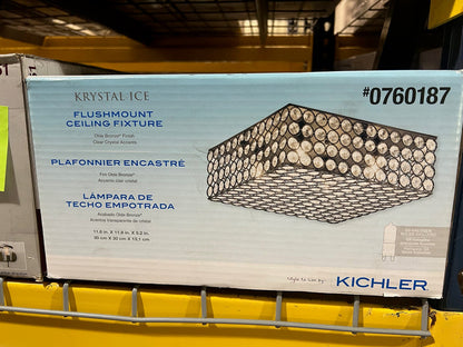 Kichler Krystal Ice Flush mount Ceiling Fixture  - Olde Bronze