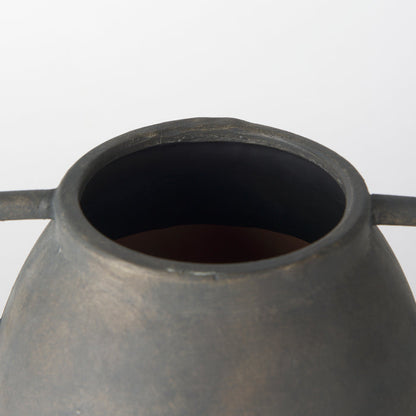Kilian Medium Brown-Gray Double Ear Vase