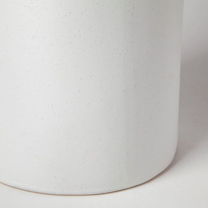 Kira I Small White Pinstripe Ceramic Vase