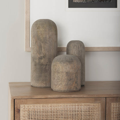 Knox Medium Gray-Wash Wood Decorative Object