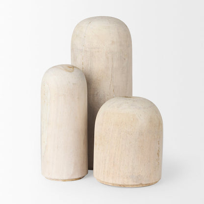 Knox Medium White-Wash Wood Decorative Object
