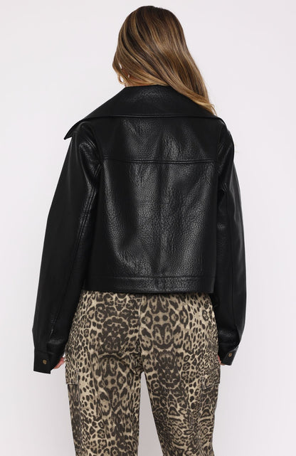 Nobody Told Me PU Jacket Black