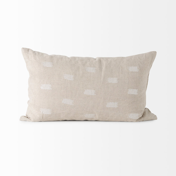 Lacey 13 x 21 Beige/White Decorative Pillow Cover