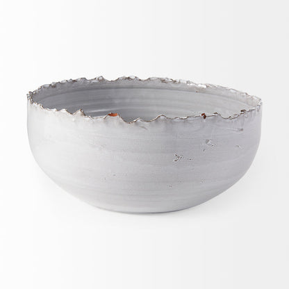 Larsen 13L x 13W White Ceramic Large Decorative Bowl