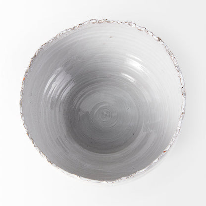 Larsen 13L x 13W White Ceramic Large Decorative Bowl
