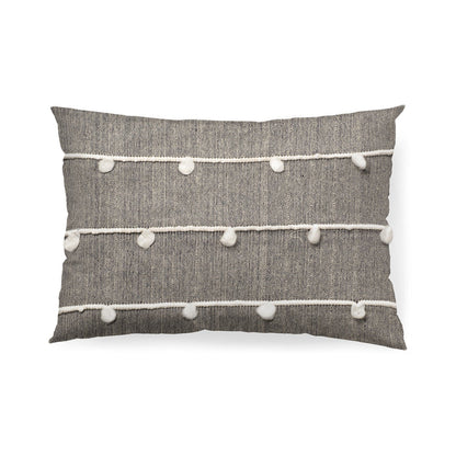 Linda 13 x 21 Navy And Cream With White Detail Decorative Pillow Cover