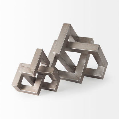 Link Small Silver Metal Sculpture Decorative Object