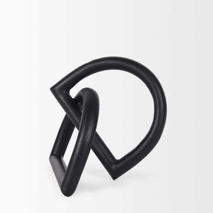 Locke Small Matte Black Metal Decorative Object
