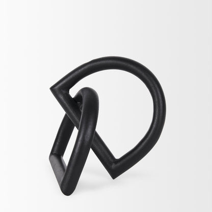 Locke Small Matte Black Metal Decorative Object