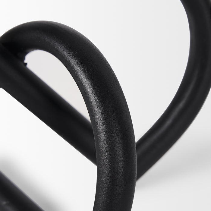 Locke Small Matte Black Metal Decorative Object