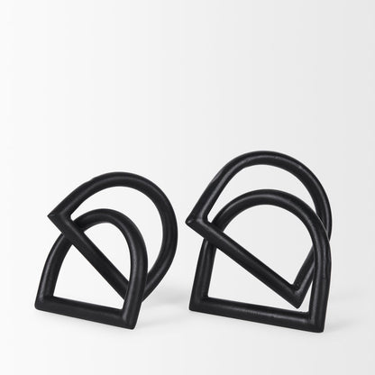 Locke Small Matte Black Metal Decorative Object