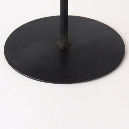 Lorenz (Set of 3) Light Brown Wood W/ Black Metal Base Round Decorative Display Stands