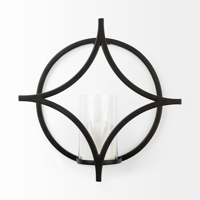 Lyra I Black Wall Candle Holder