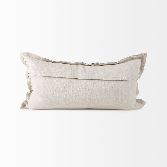 Mae 14L x 26W Beige Fabric Decorative Pillow Cover
