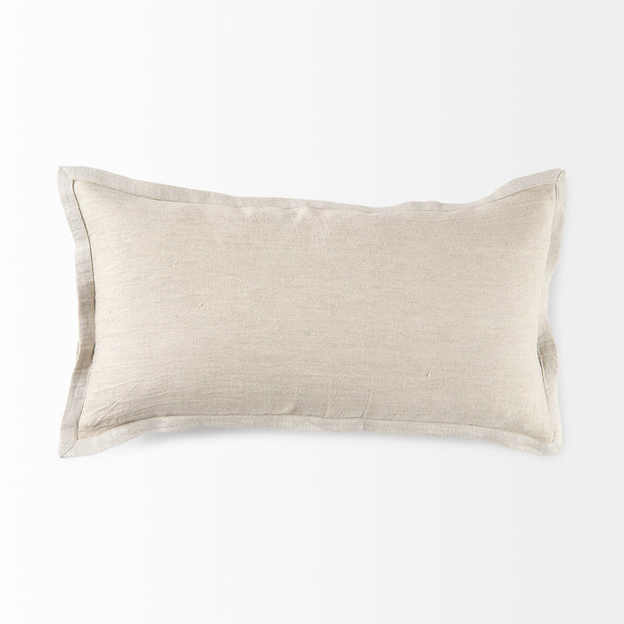 Mae 14L x 26W Beige Fabric Decorative Pillow Cover