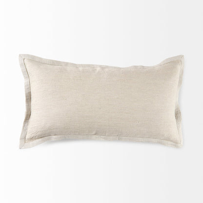 Mae 14L x 26W Beige Fabric Decorative Pillow Cover