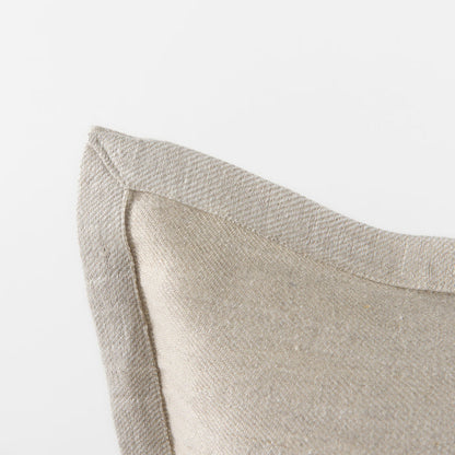 Mae 14L x 26W Beige Fabric Decorative Pillow Cover
