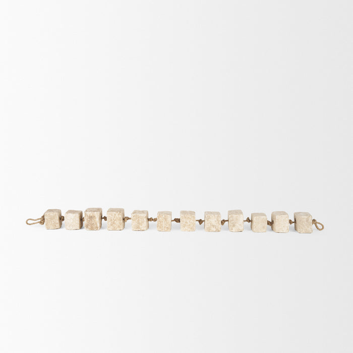 Mala Beige Paper Mache Cube Garland