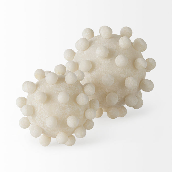 Malo 4.7L x 4.7W x 4.7H Cream Resin Small Sphere Decorative Object