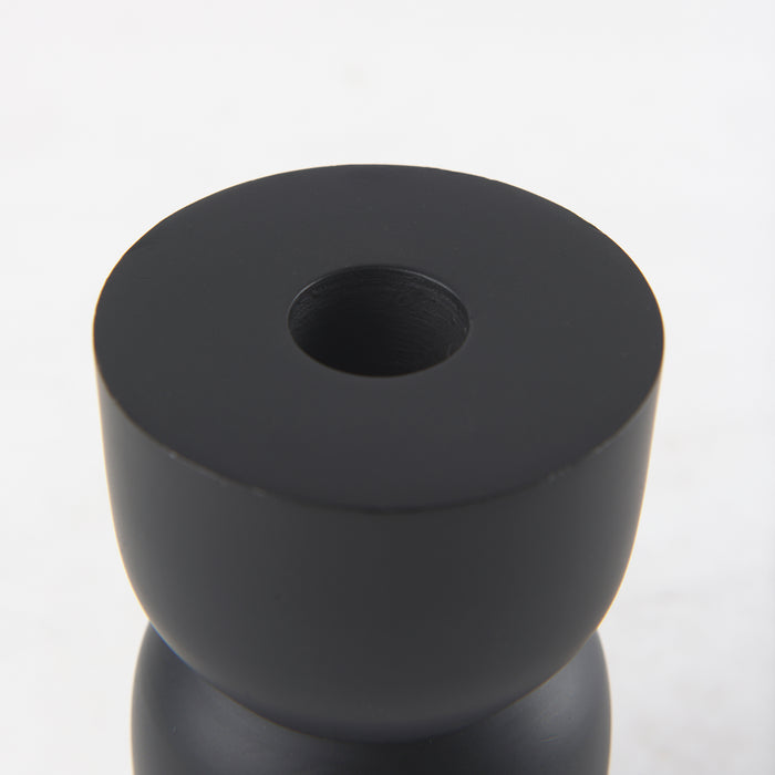 Malta Small Black Metal Candle Holder