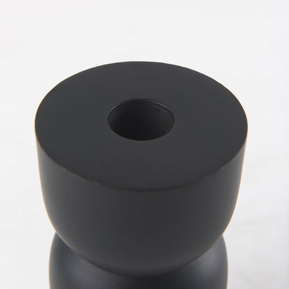 Malta Small Black Metal Candle Holder