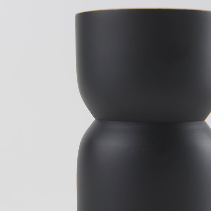 Malta Small Black Metal Candle Holder