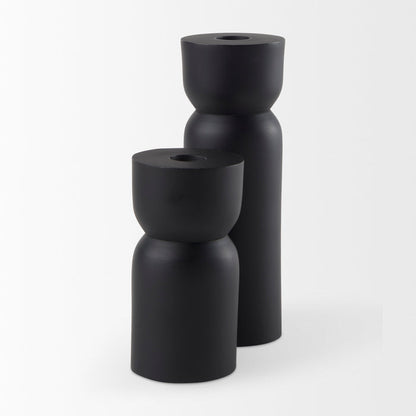 Malta Small Black Metal Candle Holder