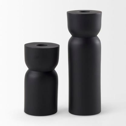 Malta Small Black Metal Candle Holder