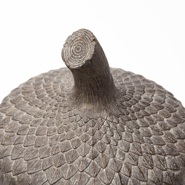 Mandor I (Small) 6L x 6W Brown Resin Acorn Box