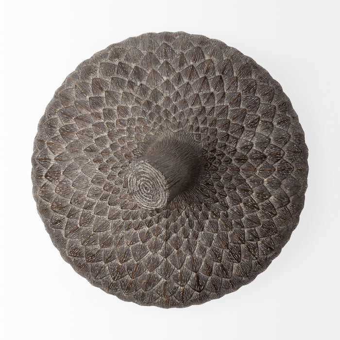Mandor I (Small) 6L x 6W Brown Resin Acorn Box