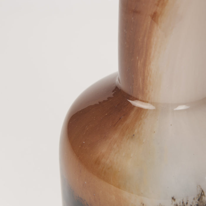 Marans Short Amber Multi-Color Glass Vase