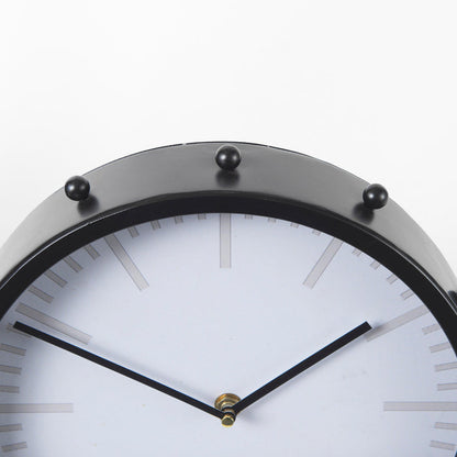 Marian 11.0L x 3.1W x 11.0H Black Studded Round Table Clock