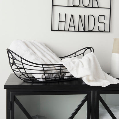 Mateo 22.0L x 12.0W x 7.9H Black Metal Basket