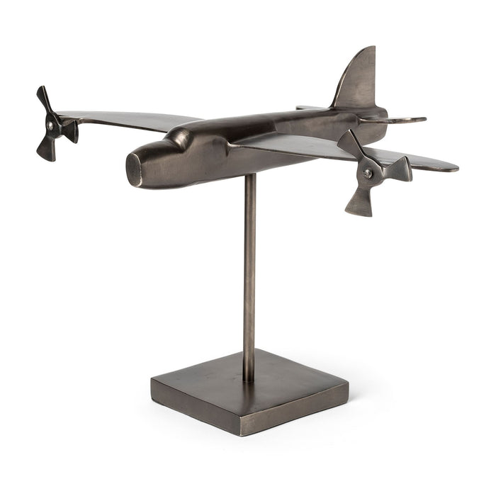 Maverick I 12L x 16W Gray Metal Bomber Plane