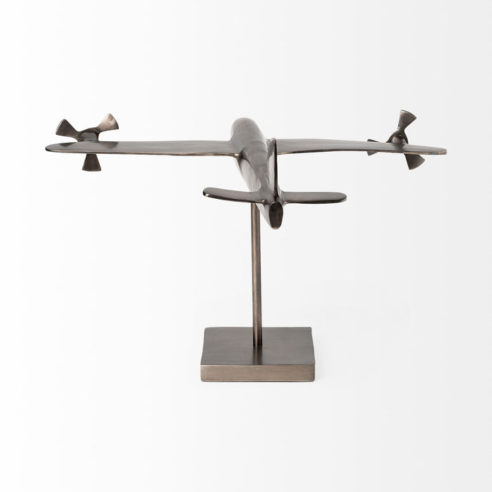 Maverick I 12L x 16W Gray Metal Bomber Plane