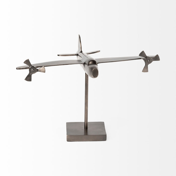 Maverick I 12L x 16W Gray Metal Bomber Plane