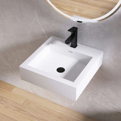 Medunjess 19'' Parabola Wall Mounted Bathroom Sink Solid Surface Sink